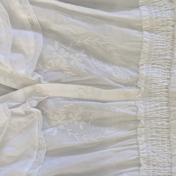 LoveShackFancy Target Penelope White Ruffle Embroidered Cotton Mini Dress 2X - Picture 6 of 15